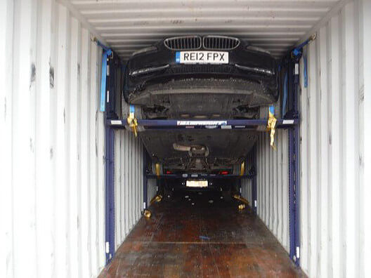 DL-RAKs load wide BMW vehicles into containers for worldwide distribution